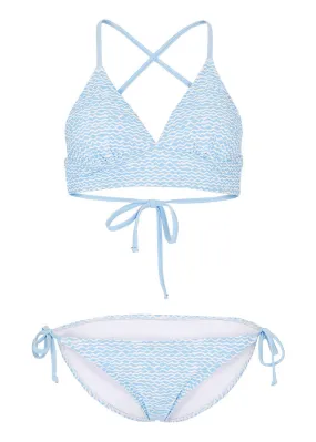 Bikini (2 piezas) de poliamida reciclada Azul-blanco